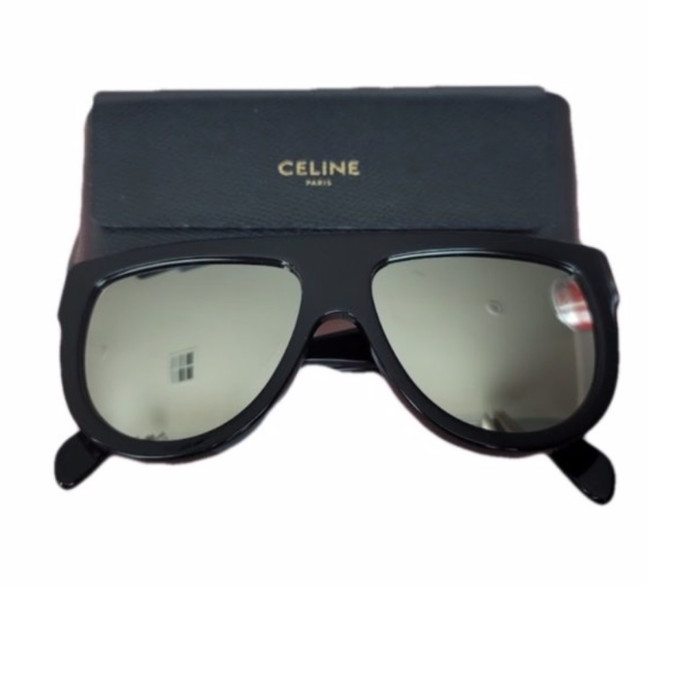 CELINE EYEWEAR Mirrored flat-top acetate sunglasses